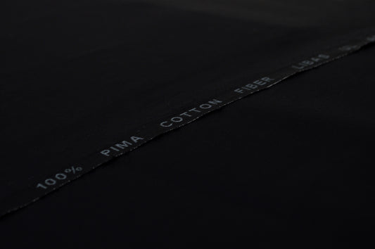 Jet Black Pima Cotton Unstitched Suit